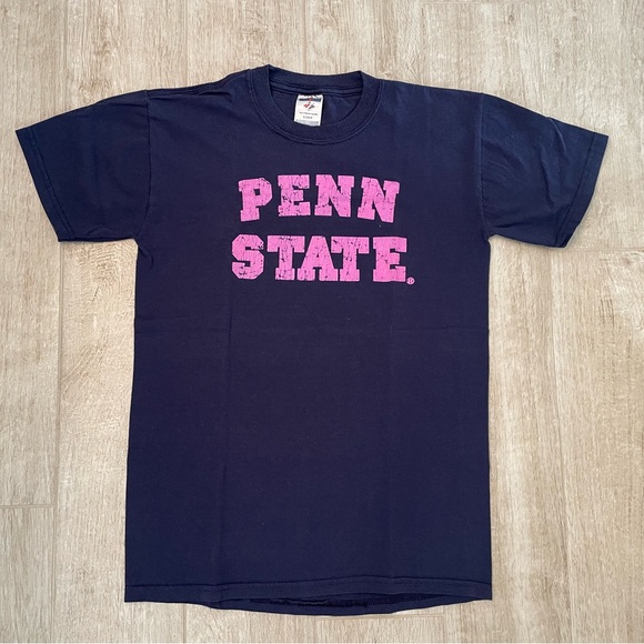 Women’s Penn State Navy Blue w/ Pink Logo Tee Shirt, S - Picture 1 of 4